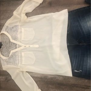 Express Ivory Portofino Blouse